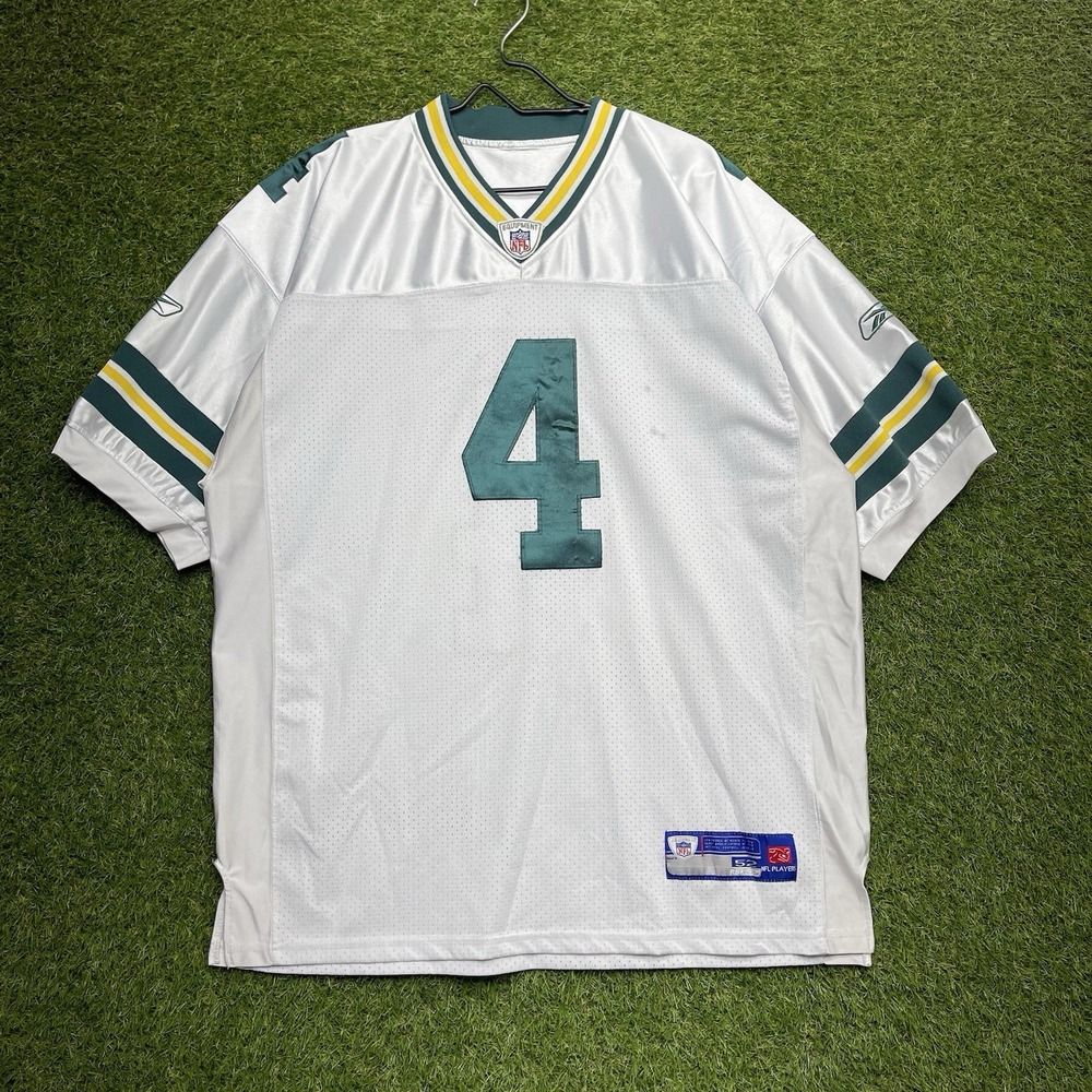 Green Bay Packers Reebok Jersey Mens XL 52 NFL Equipment Brett Favre #4 White